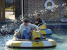 Hunter & Dave on the bumper boats.