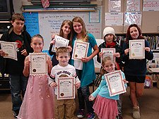 Group of kids in the science fair.