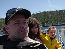 Dave, Heidi and Hunter making a monkey face....