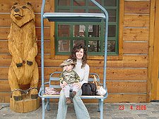 Hunter and Heidi outside the Marina shops.