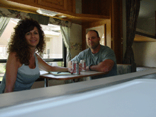 Heidi and Dave breaking in the trailer.