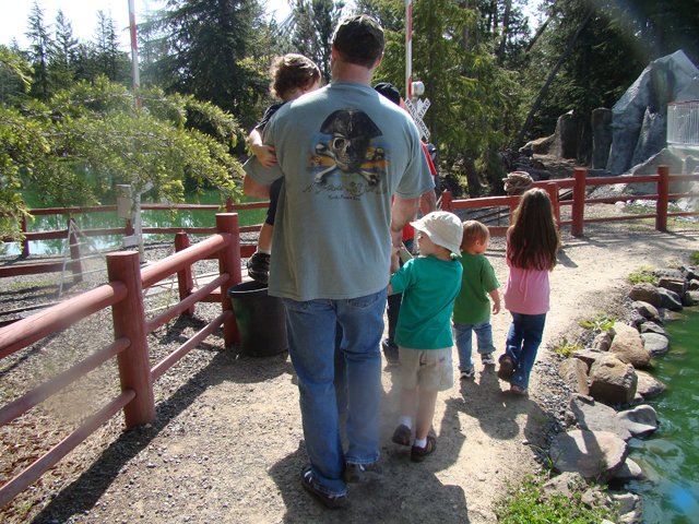 Walking around the duck pond.