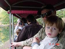 Hunter on the train.