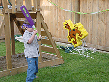 Tyler takes a swing.