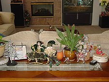 Several years of Christmas villages!