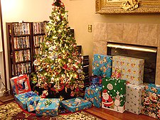 Hunters presents are growing under his tree.